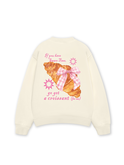 Áo Sweater Nỉ Hai Da Go Get A Croissant