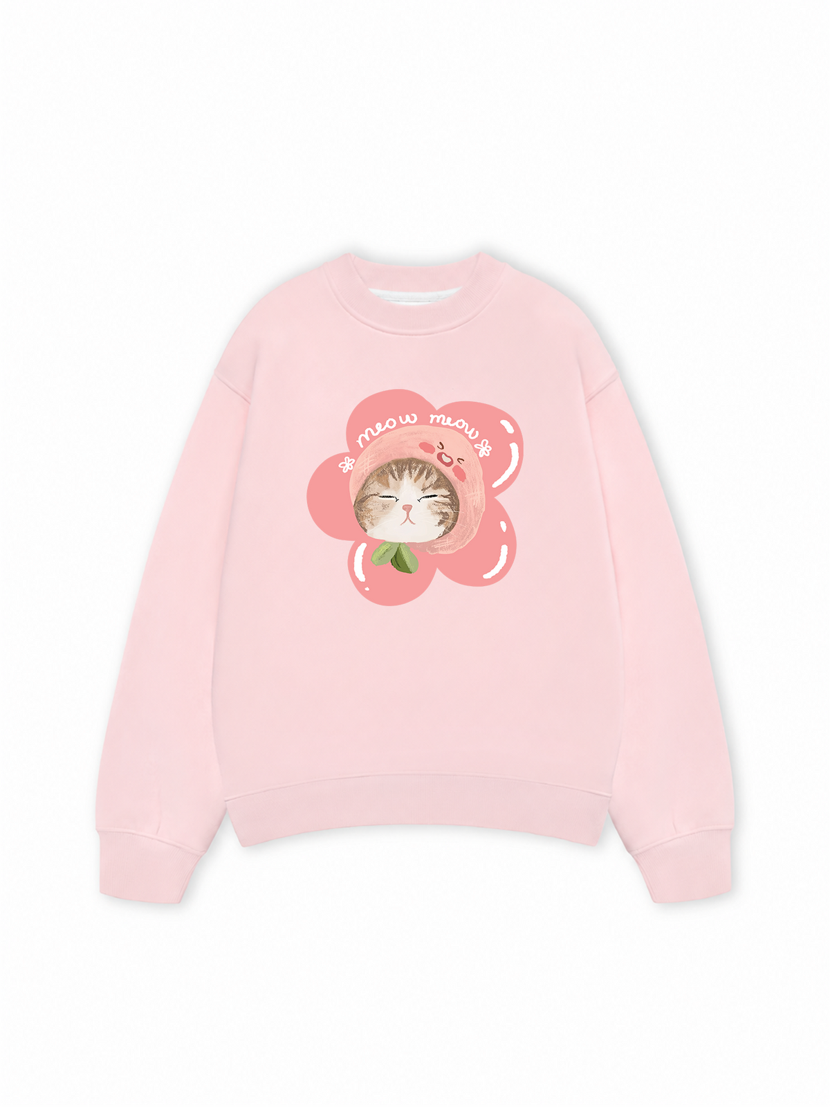 Áo Sweater Nỉ Hai Da Flower Cat