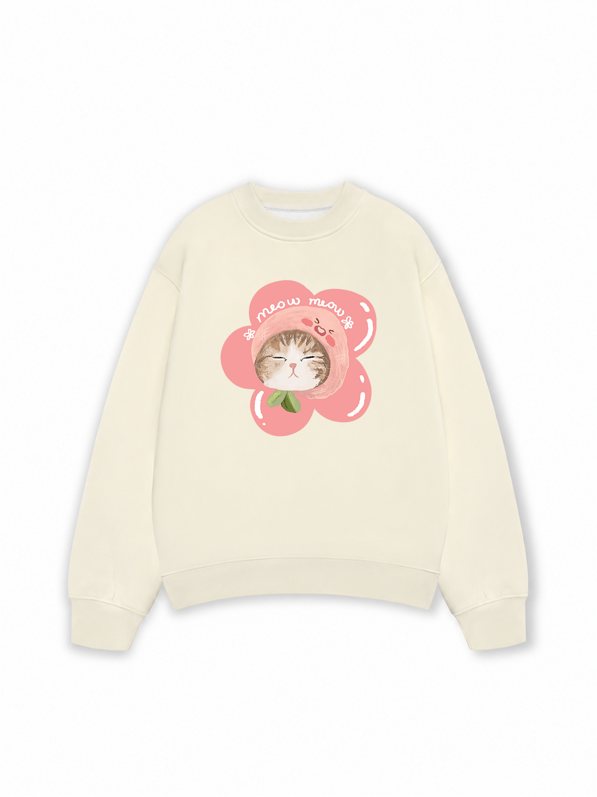 Áo Sweater Nỉ Hai Da Flower Cat