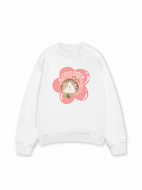Áo Sweater Nỉ Hai Da Flower Cat