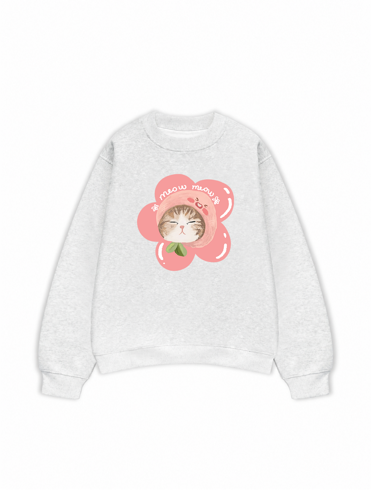 Áo Sweater Nỉ Hai Da Flower Cat