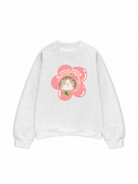 Áo Sweater Nỉ Hai Da Flower Cat