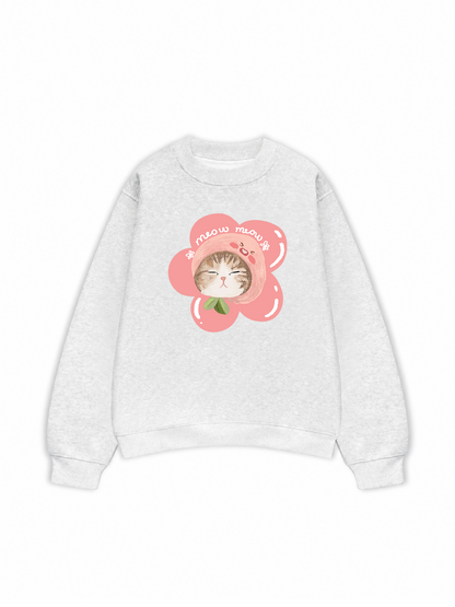 Áo Sweater Nỉ Hai Da Flower Cat