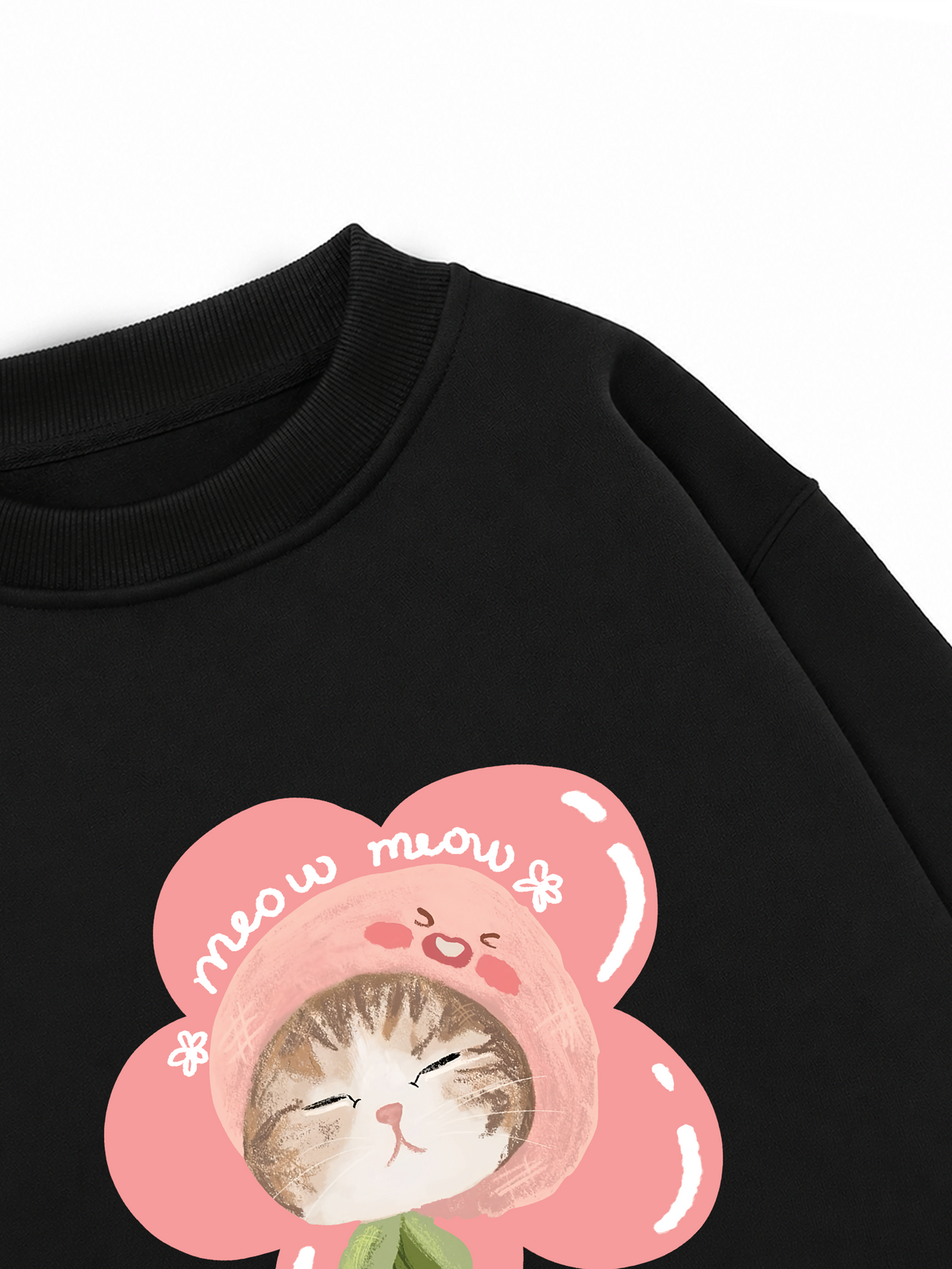 Áo Sweater Nỉ Hai Da Flower Cat