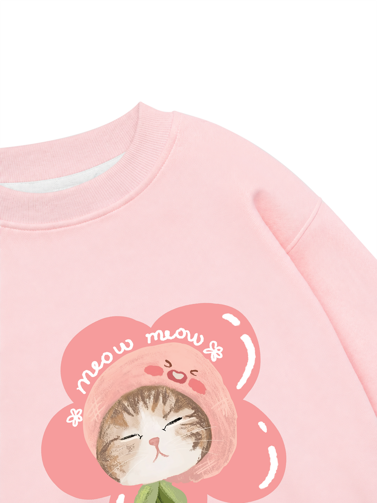 Áo Sweater Nỉ Hai Da Flower Cat