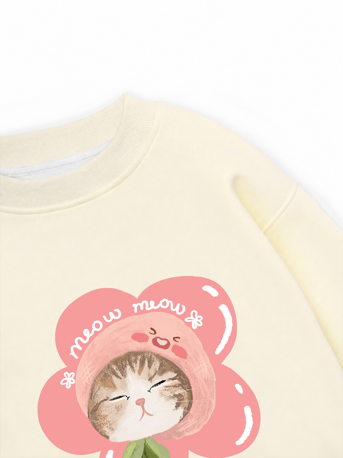 Áo Sweater Nỉ Hai Da Flower Cat