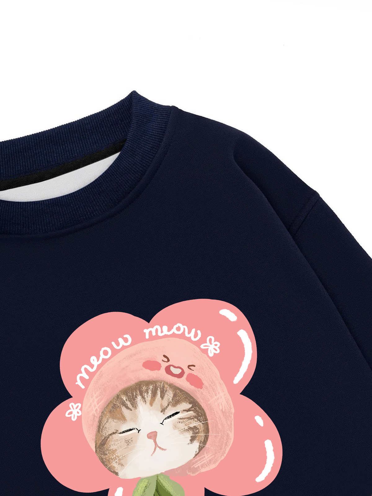 Áo Sweater Nỉ Hai Da Flower Cat