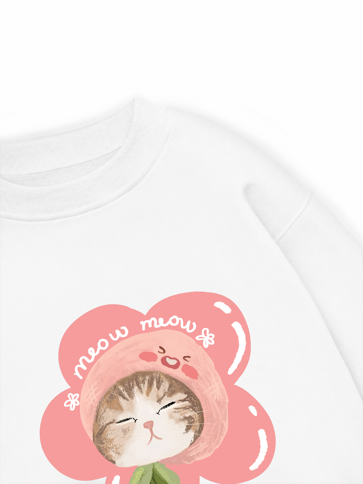 Áo Sweater Nỉ Hai Da Flower Cat