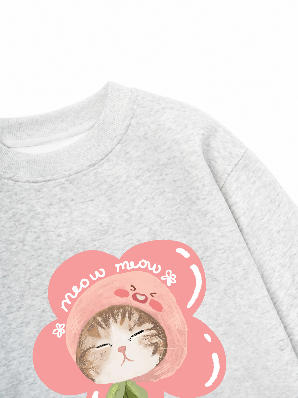 Áo Sweater Nỉ Hai Da Flower Cat