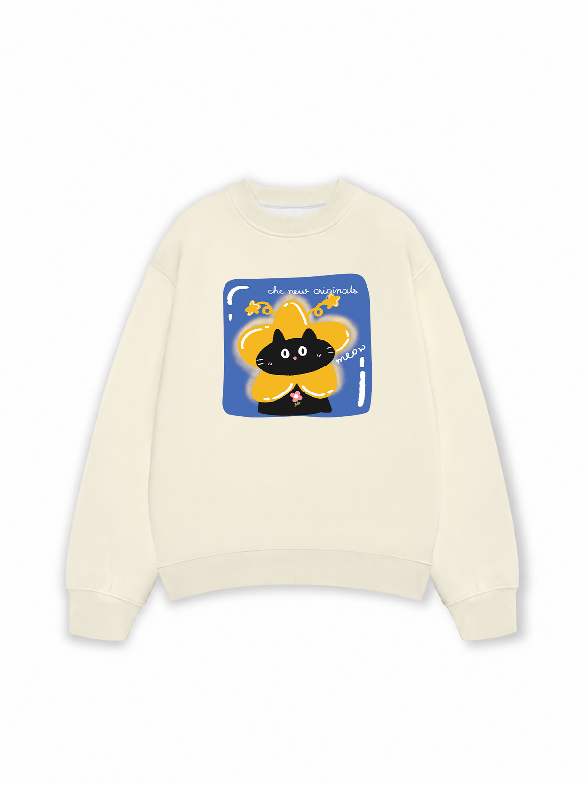 Áo Sweater Nỉ Hai Da Black Cute Cat