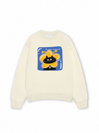 Áo Sweater Nỉ Hai Da Black Cute Cat