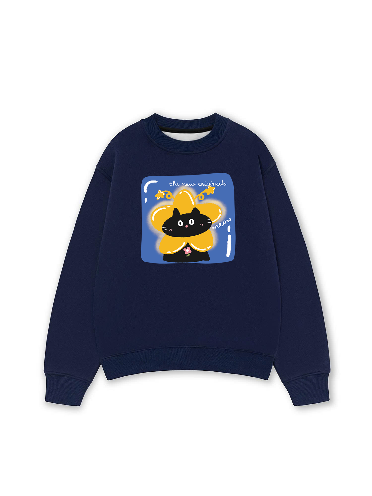 Áo Sweater Nỉ Hai Da Black Cute Cat