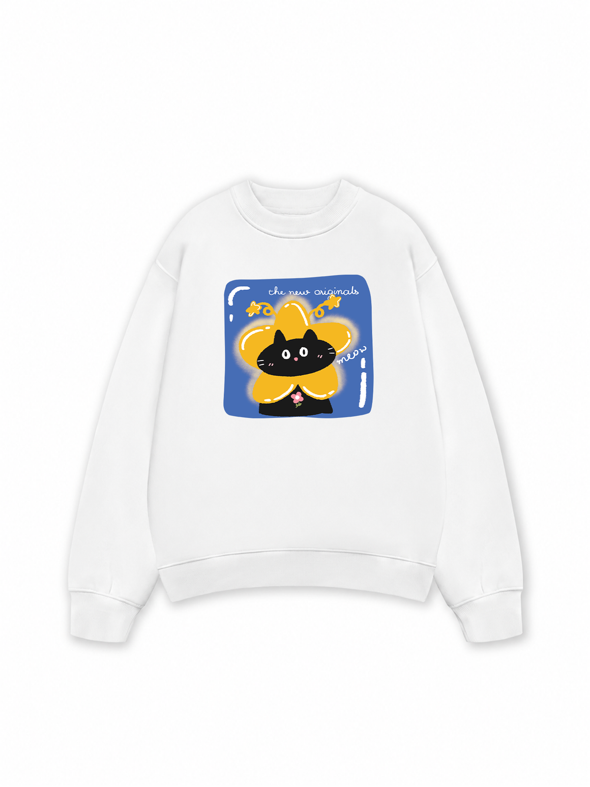 Áo Sweater Nỉ Hai Da Black Cute Cat