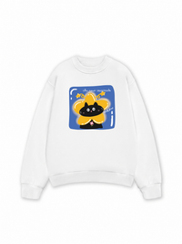Áo Sweater Nỉ Hai Da Black Cute Cat