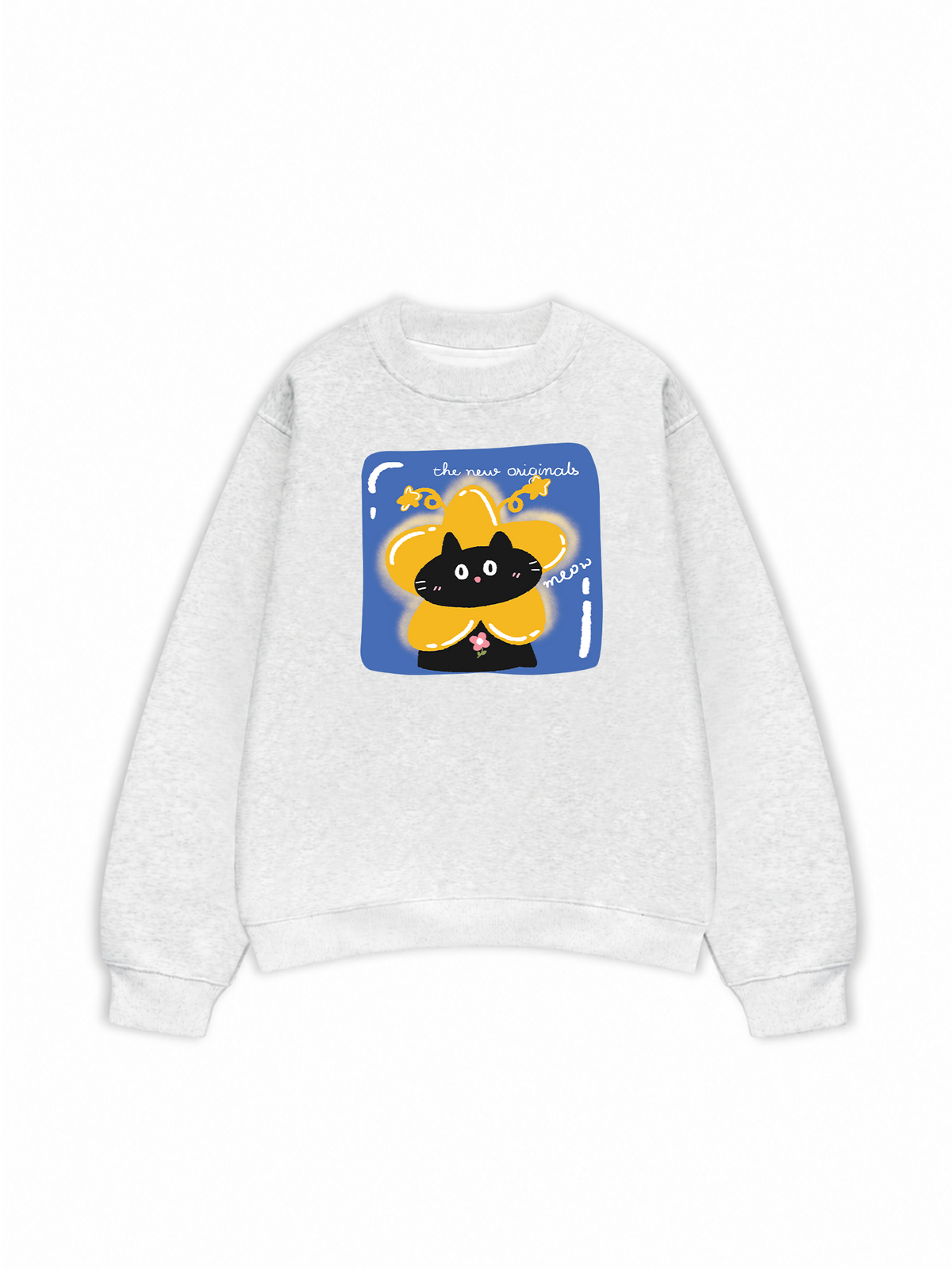 Áo Sweater Nỉ Hai Da Black Cute Cat