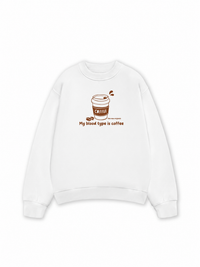 Áo Sweater Nỉ Hai Da My Blood Type Is Coffee