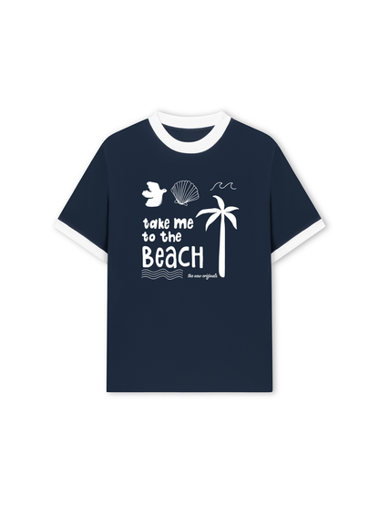 Áo Thun Ringer Relaxed Fit Take Me To The Beach