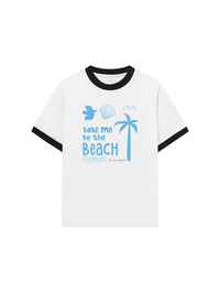 Áo Thun Ringer Relaxed Fit Take Me To The Beach