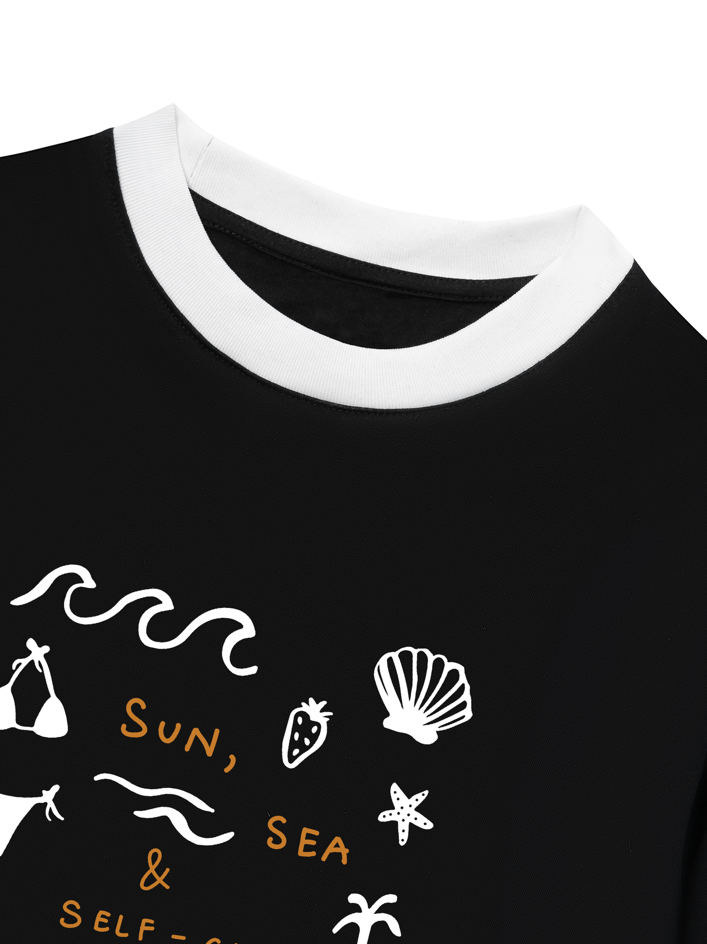 Áo Thun Ringer Relaxed Fit Sun, Sea & Self-Care