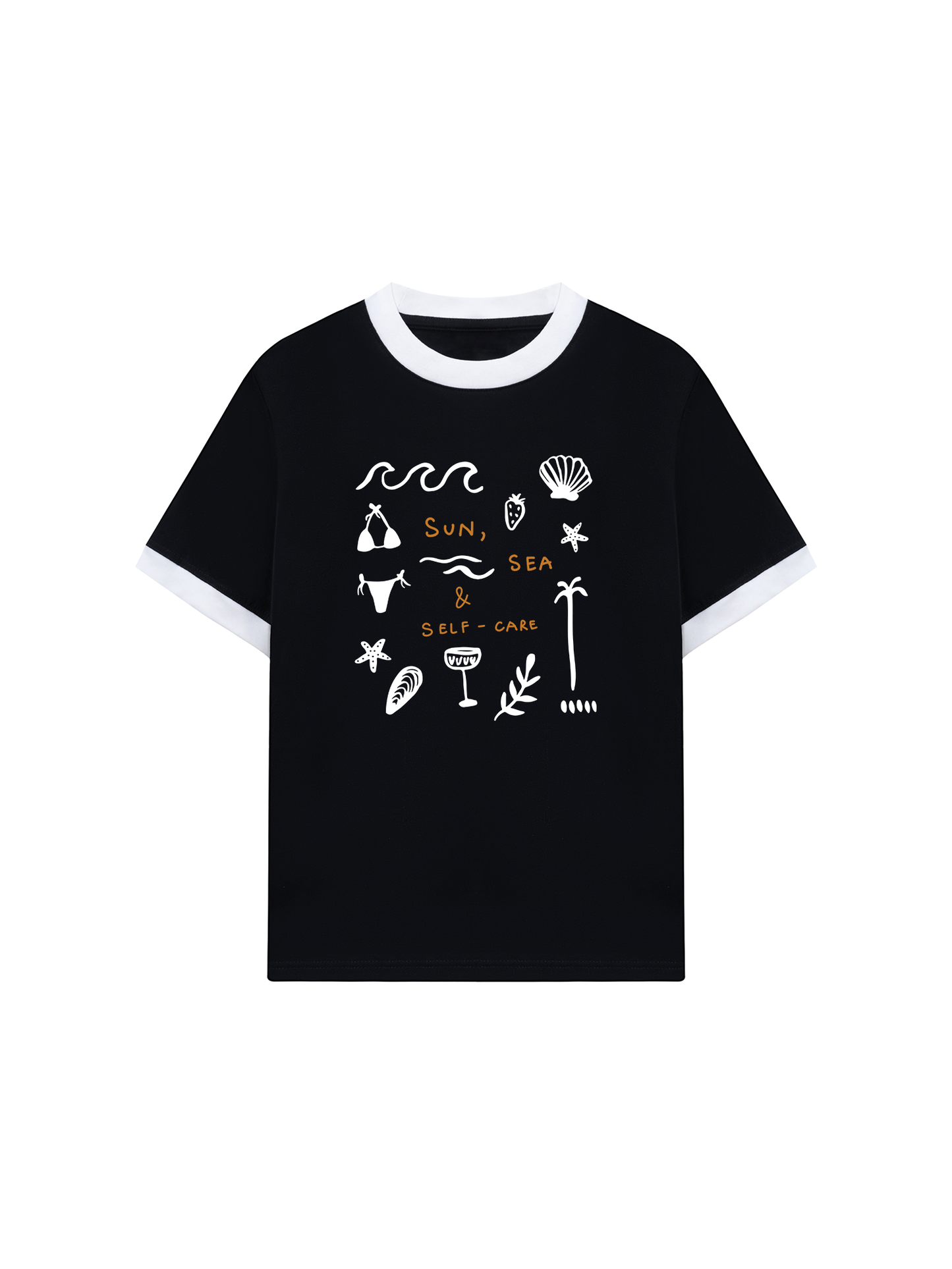 Áo Thun Ringer Relaxed Fit Sun, Sea & Self-Care