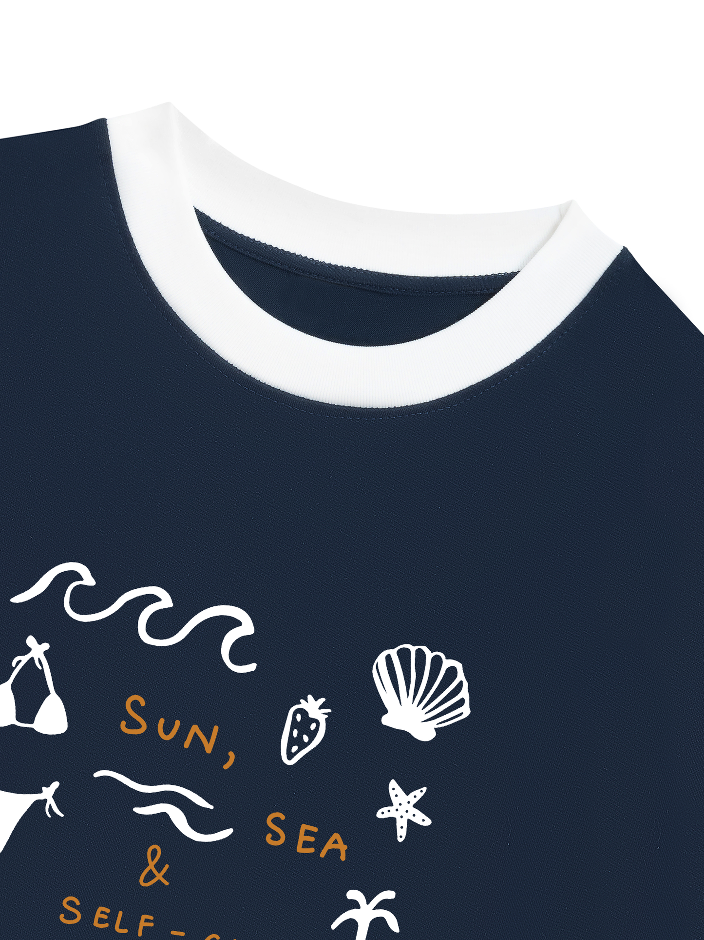 Áo Thun Ringer Relaxed Fit Sun, Sea & Self-Care