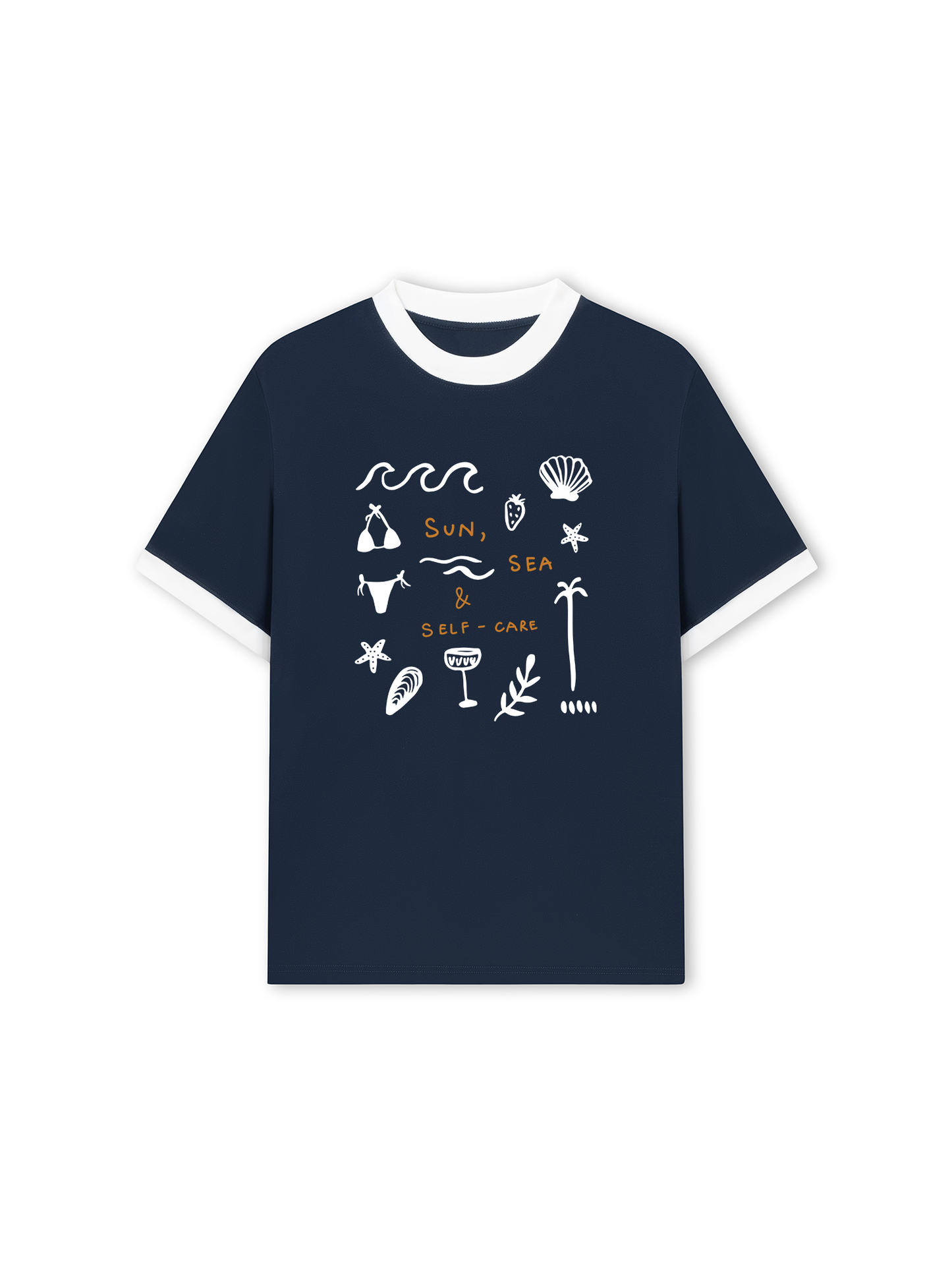 Áo Thun Ringer Relaxed Fit Sun, Sea & Self-Care