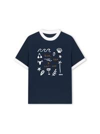 Áo Thun Ringer Relaxed Fit Sun, Sea & Self-Care
