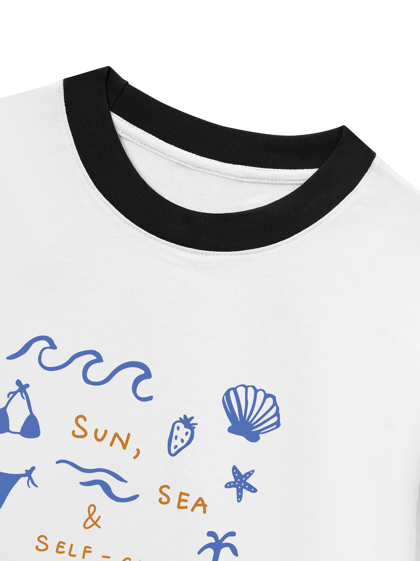 Áo Thun Ringer Relaxed Fit Sun, Sea & Self-Care