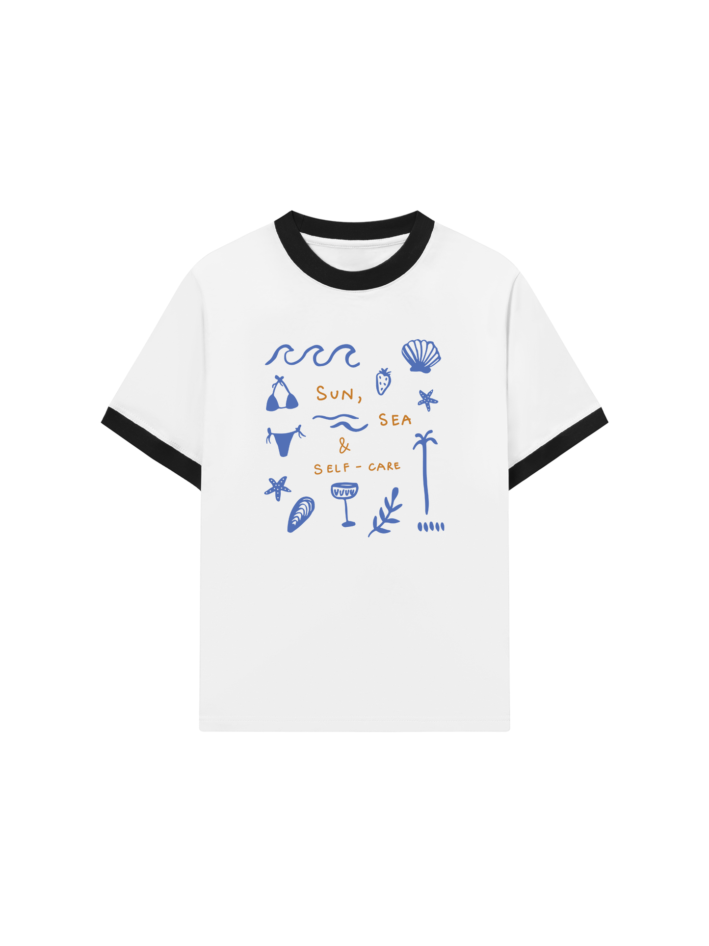 Áo Thun Ringer Relaxed Fit Sun, Sea & Self-Care