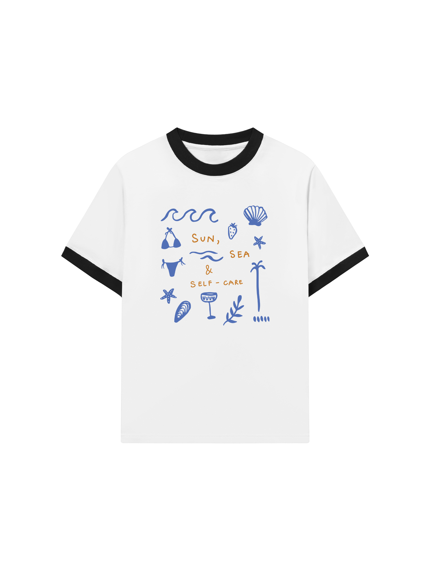Áo Thun Ringer Relaxed Fit Sun, Sea & Self-Care