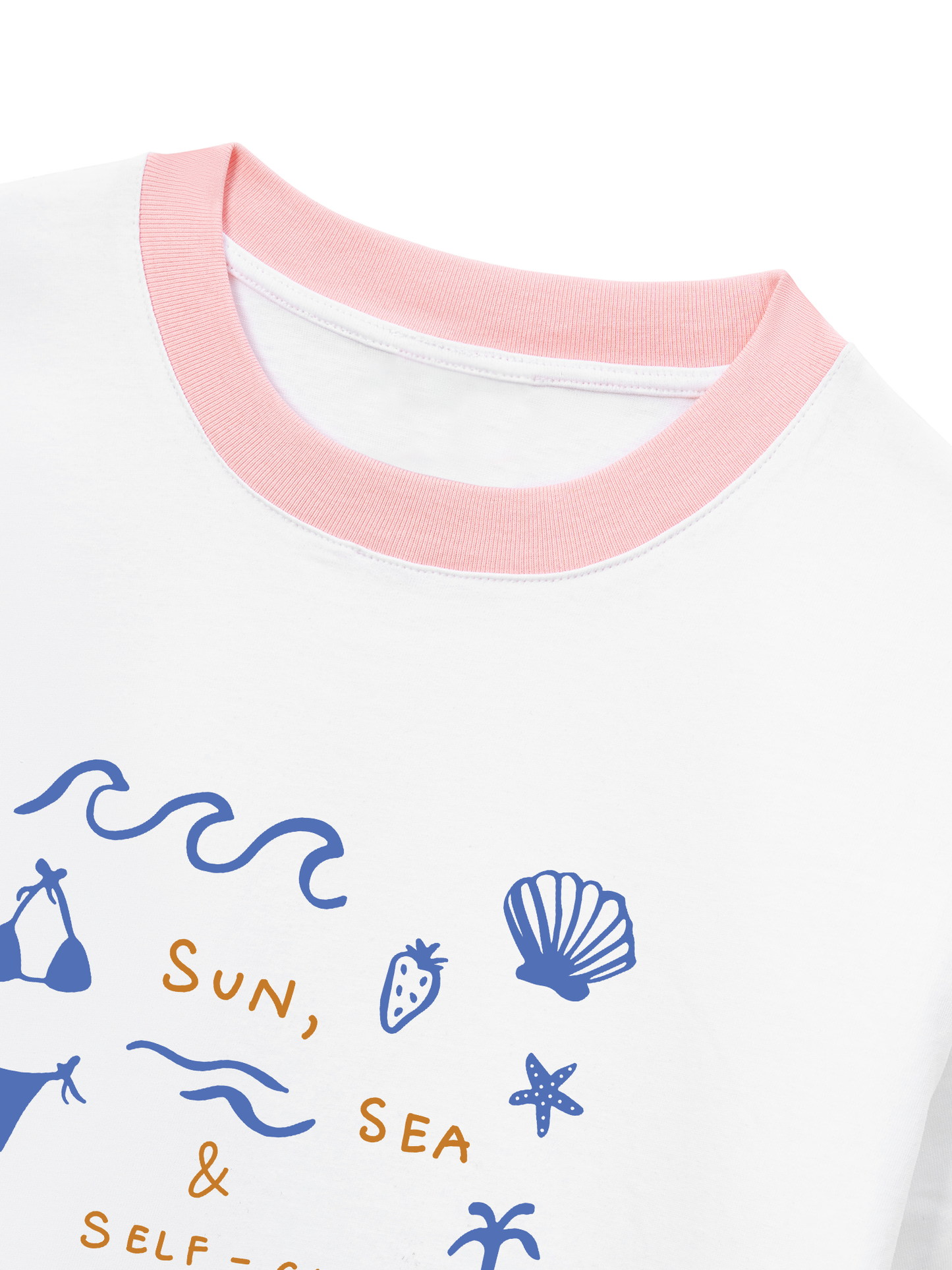 Áo Thun Ringer Relaxed Fit Sun, Sea & Self-Care