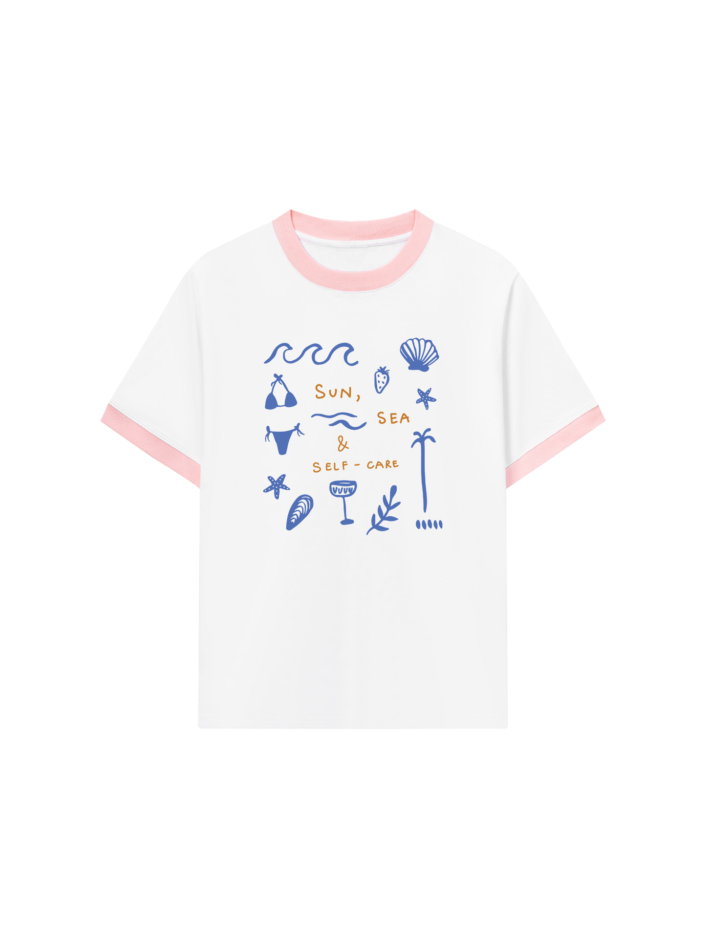 Áo Thun Ringer Relaxed Fit Sun, Sea & Self-Care