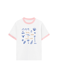 Áo Thun Ringer Relaxed Fit Sun, Sea & Self-Care