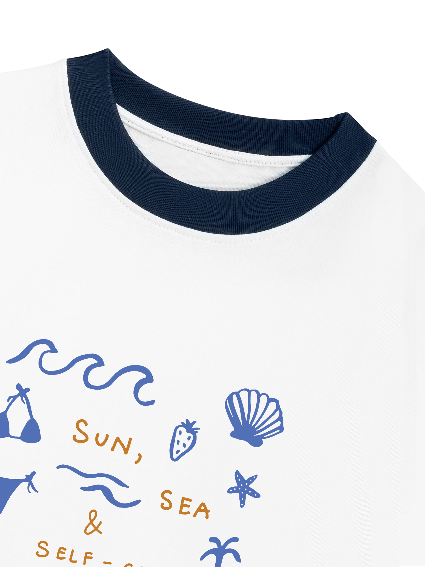 Áo Thun Ringer Relaxed Fit Sun, Sea & Self-Care