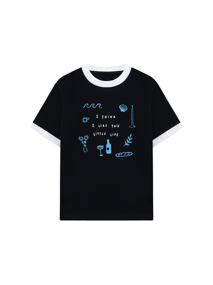 Áo Thun Ringer Relaxed Fit I Think I Like This Little Life