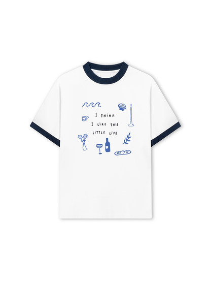 Áo Thun Ringer Relaxed Fit I Think I Like This Little Life