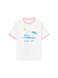 Áo Thun Ringer Relaxed Slow Life