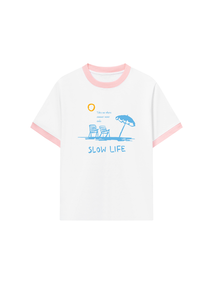 Áo Thun Ringer Relaxed Slow Life