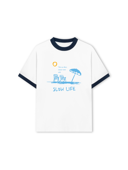 Áo Thun Ringer Relaxed Slow Life