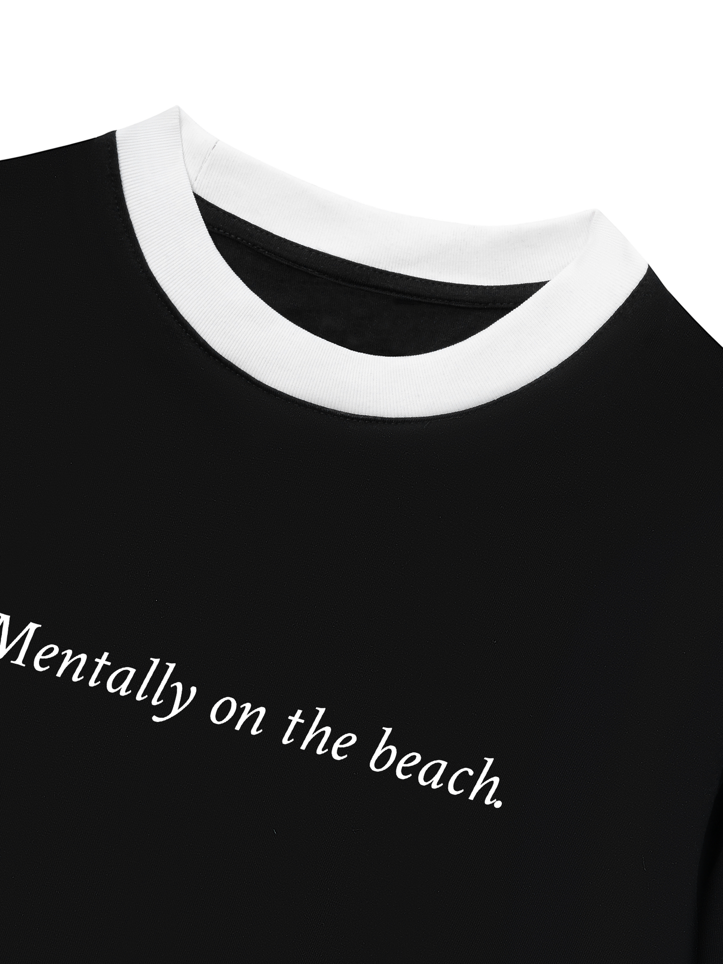 Áo Thun Ringer Relaxed Fit Mentally on the Beach