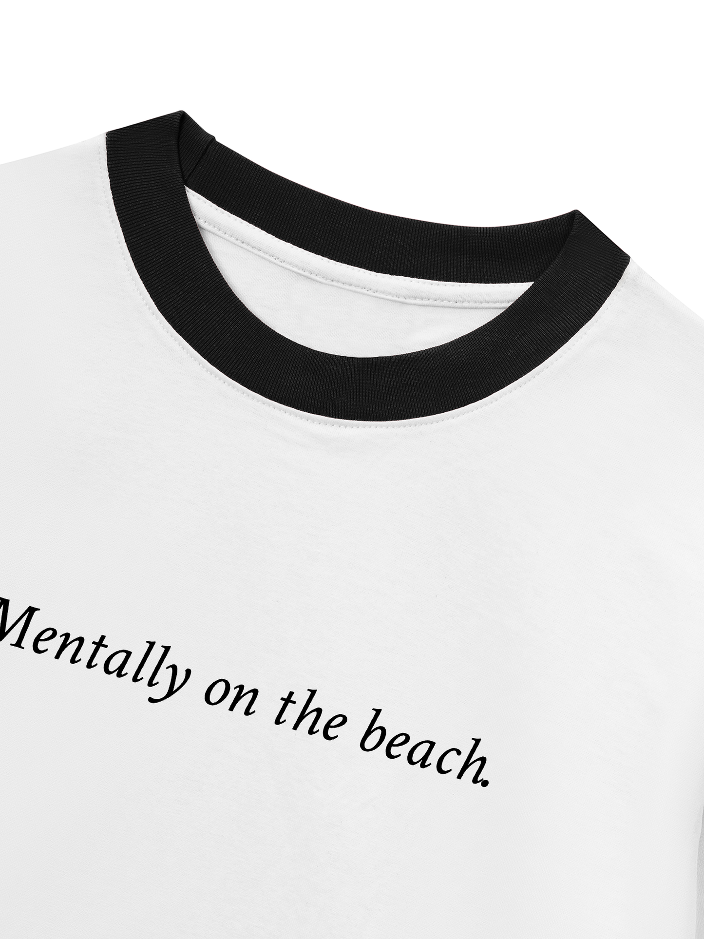Áo Thun Ringer Relaxed Fit Mentally on the Beach