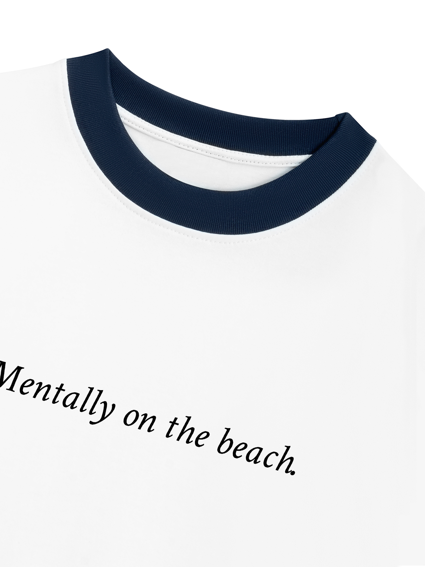 Áo Thun Ringer Relaxed Fit Mentally on the Beach