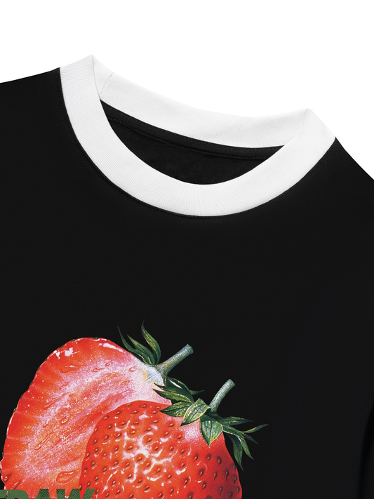 Áo Thun Ringer Relaxed Fit Strawberry