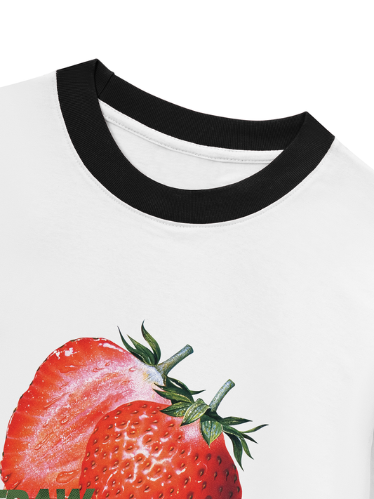 Áo Thun Ringer Relaxed Fit Strawberry