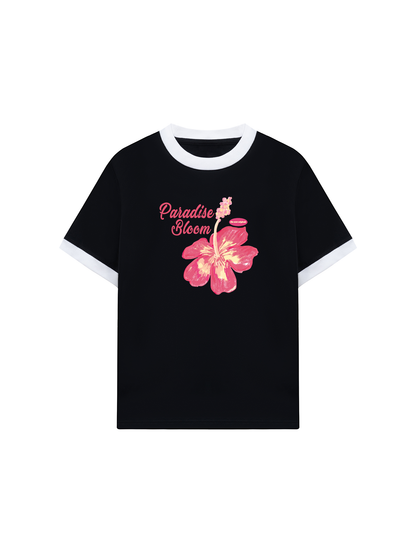 Áo Thun Ringer Relaxed Fit Paradise Bloom