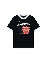 Áo Thun Ringer Relaxed Fit Summer Lives In My Heart