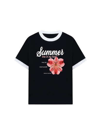 Áo Thun Ringer Relaxed Fit Summer Lives In My Heart