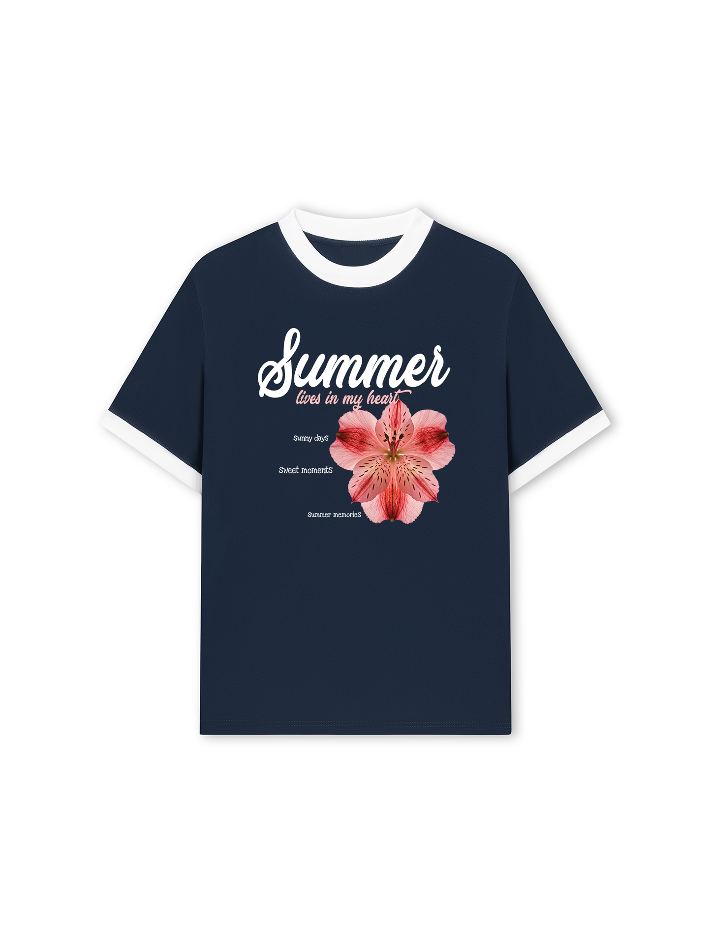 Áo Thun Ringer Relaxed Fit Summer Lives In My Heart