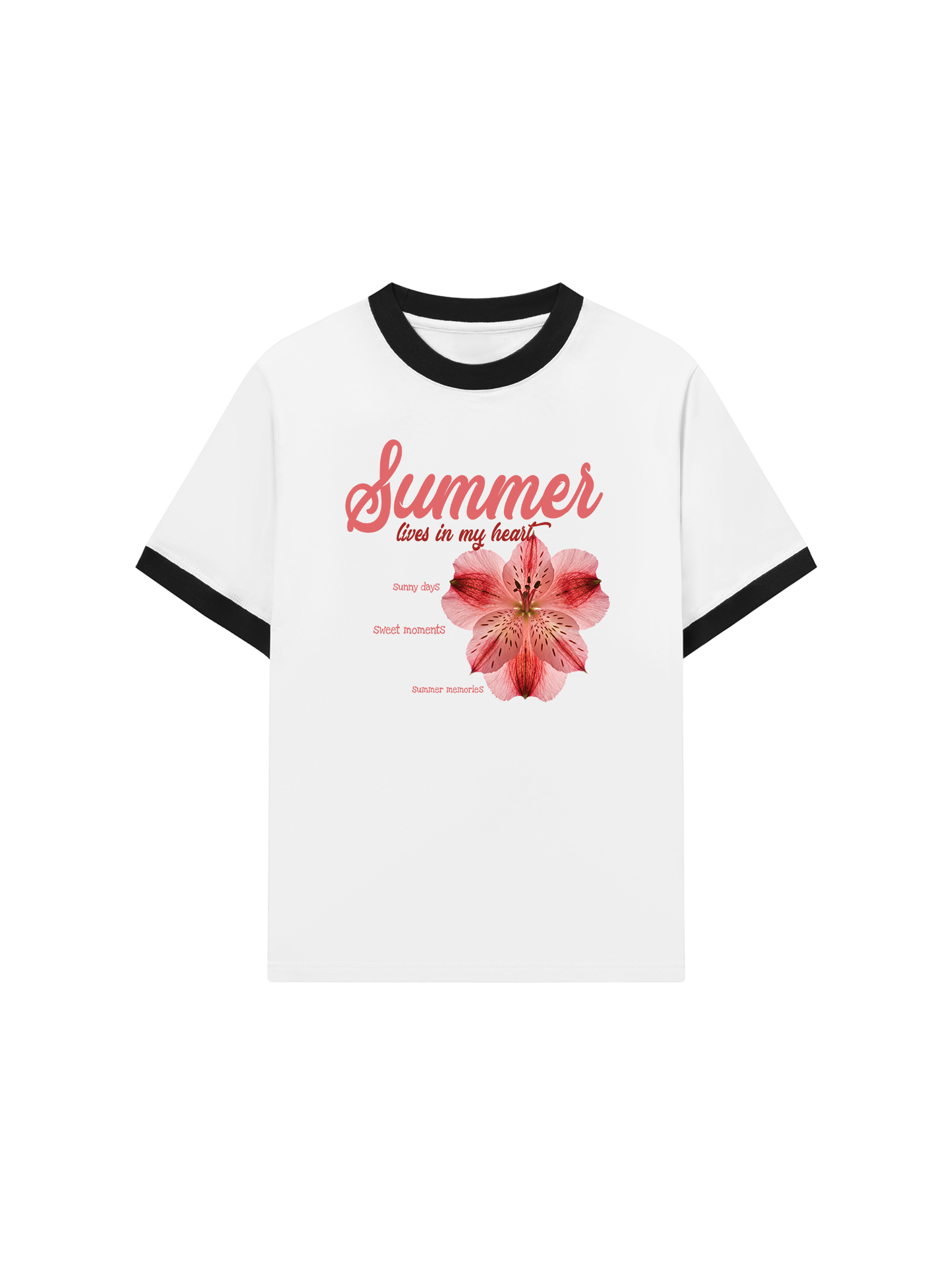 Áo Thun Ringer Relaxed Fit Summer Lives In My Heart