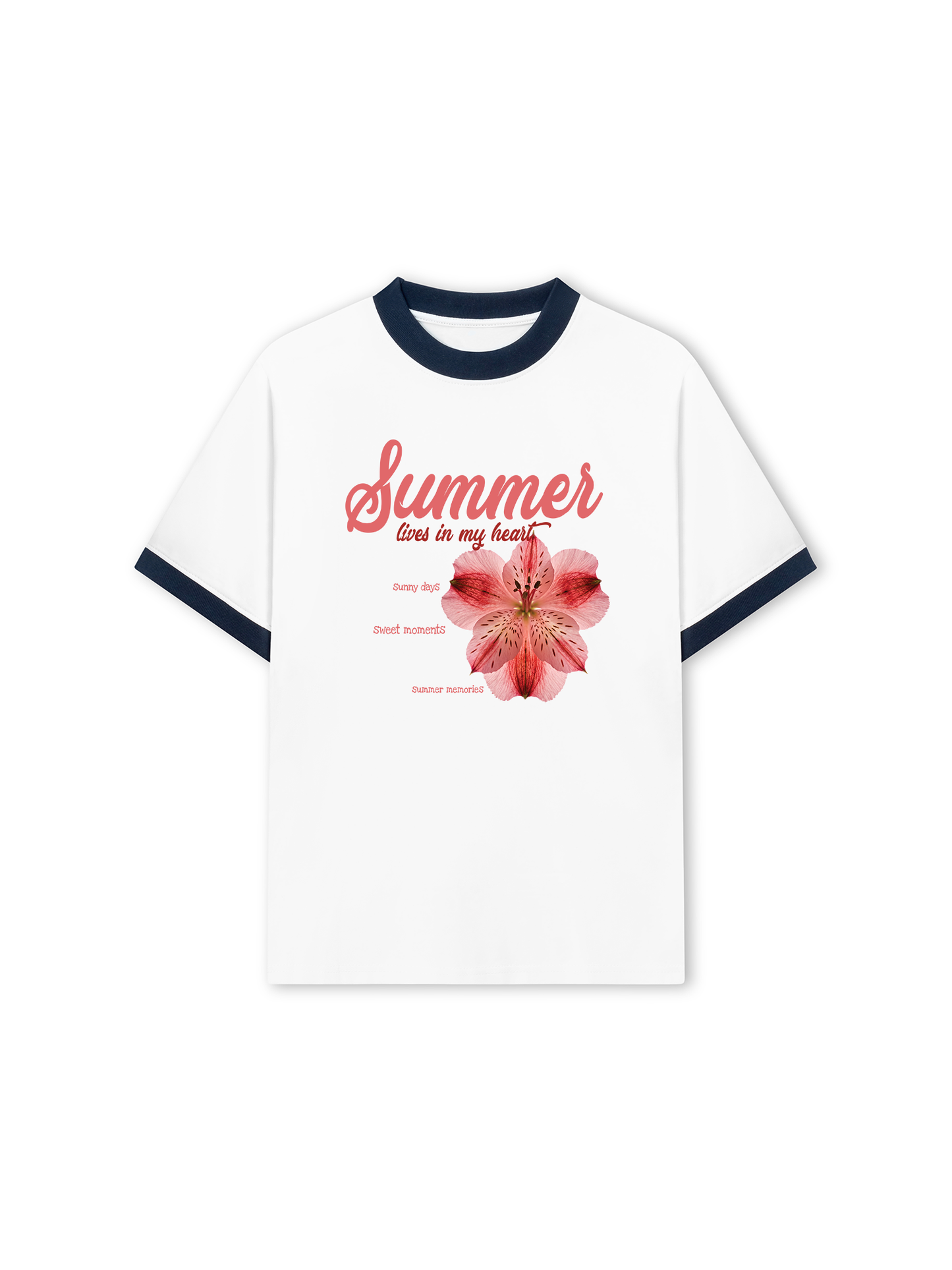 Áo Thun Ringer Relaxed Fit Summer Lives In My Heart